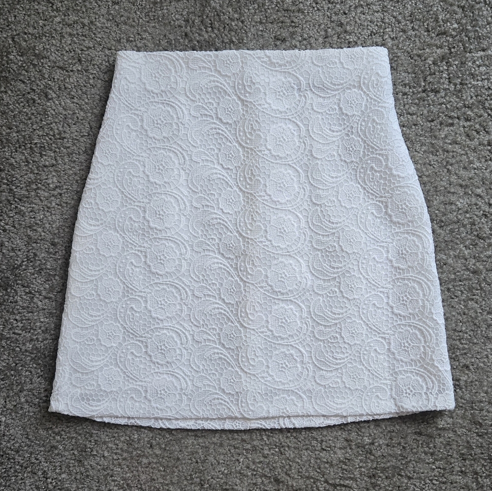 Zara White Lace Mini Skirt